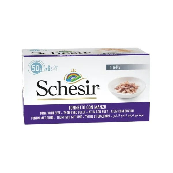 Schesir Multipack Tuna with Beef Wet Cat Food, 50g (Pack of 6) - Schesir - Kuwait