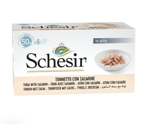 Schesir Cans Of Tuna With Salmon Wet Food For Cats, 6x50g - Schesir - Kuwait