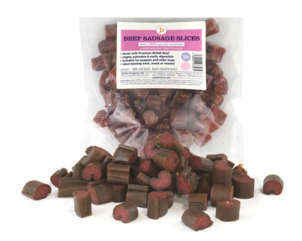 British Sliced Beef Sausage 250 g - JR Pet Products - Kuwait
