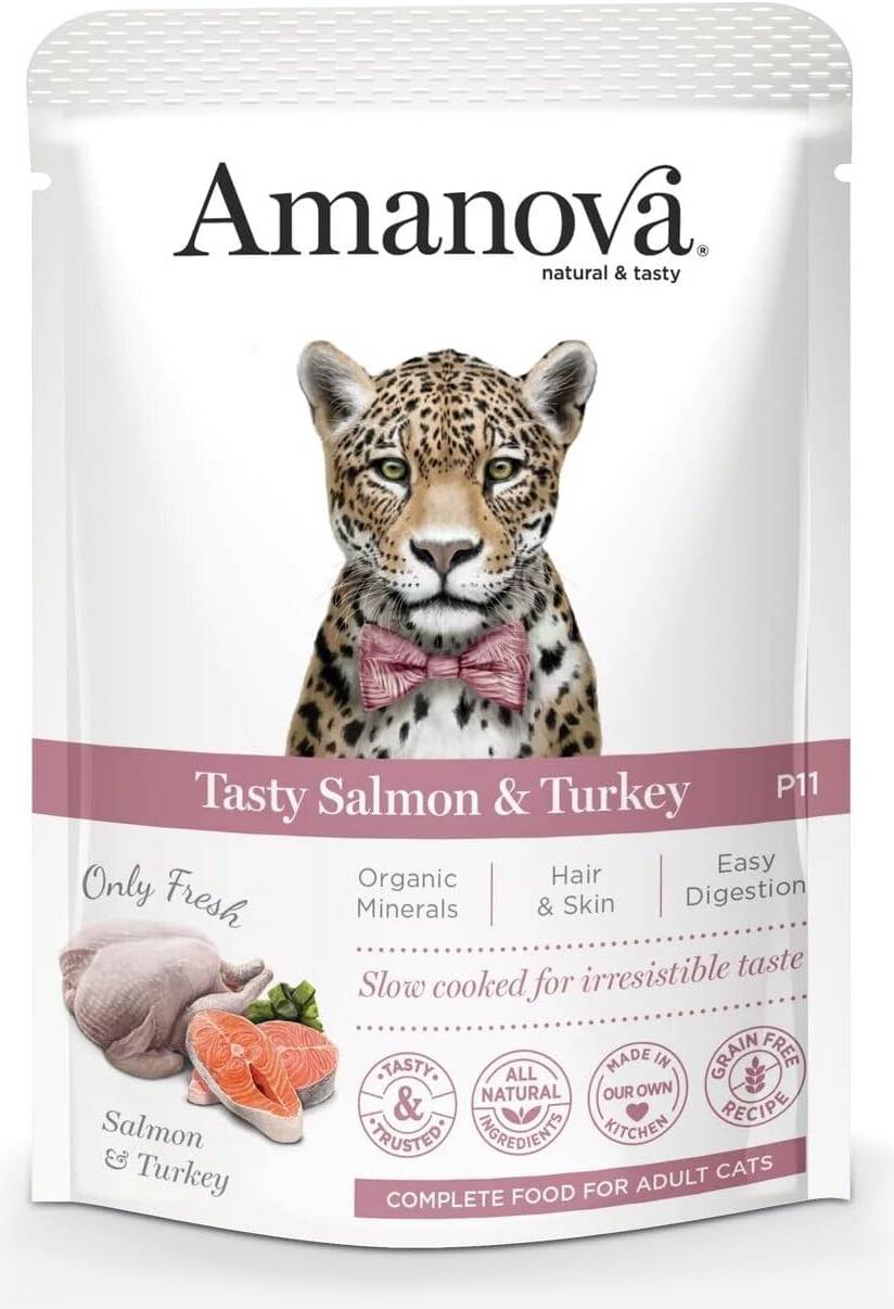Amanova Wet Adult Cat Tasty Salmon & Turkey - 85g - Amanova - Kuwait