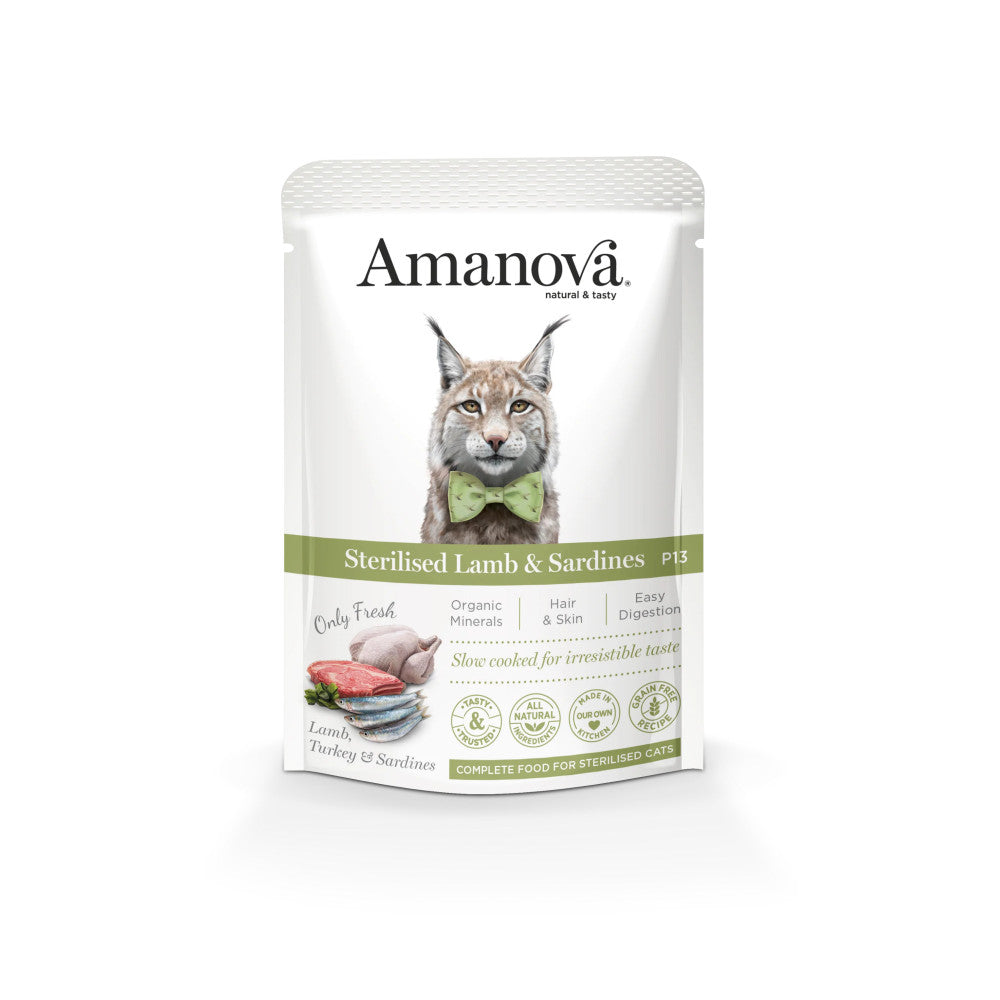 Amanova Wet Cat Sterilised Lamb & Sardines - 85g - Amanova - Kuwait
