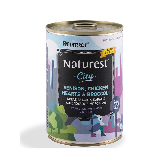 Pet Interest Naturest City Venison Chicken and Broccoli Canned Dog Food - 400 g - Pet - Kuwait