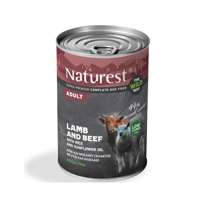 Pet Interest Naturest The Wild Way Lamb and Beef with Rice Canned Dog Food - 400 g - Pet - Kuwait
