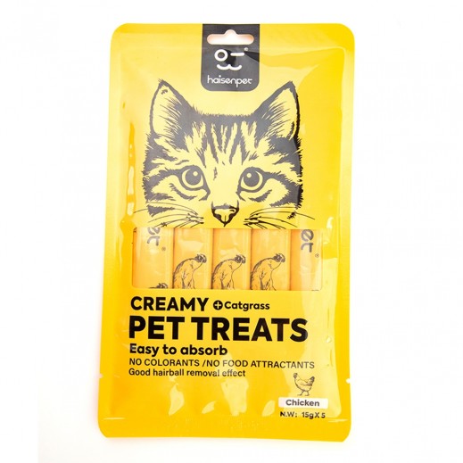 Haisenpet Creamy Chicken Wet Treat Cat Food 5 x 15 g - Haisenpet - Kuwait