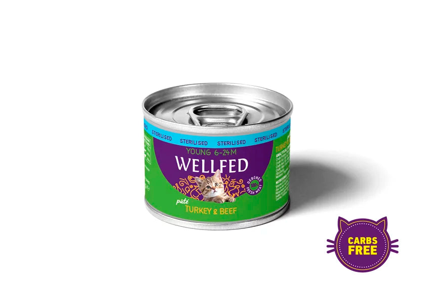 WELLFED YOUNG-STERIL ديك رومي ولحم بقري 200 غرام