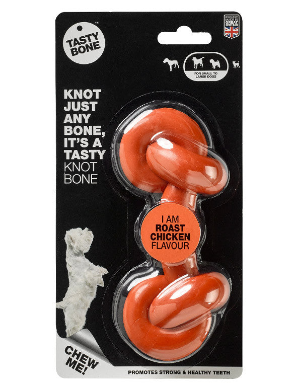 TastyBone Nylon Knotted Bone, Roast Chicken Flavor