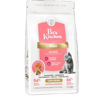 Pet's Kitchen Hypoallergenic Salmon Kitten Dry Food 1.5 kg