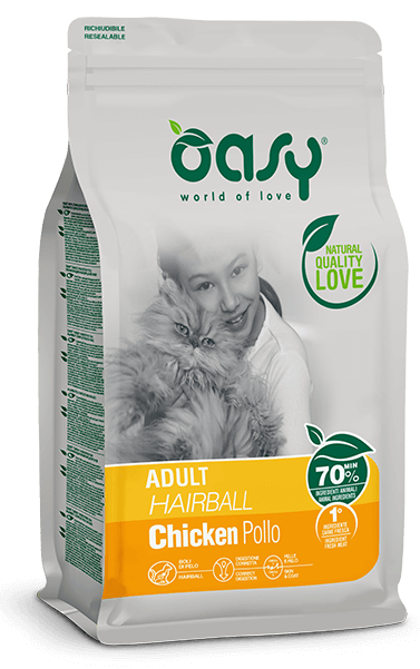 Oasy Adult Hairball with Chicken Dry Cat Food - 1.5 kg