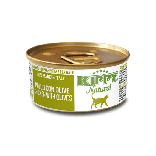Kippy Natural Chicken with Olives in Gravy, a 70g canned cat food