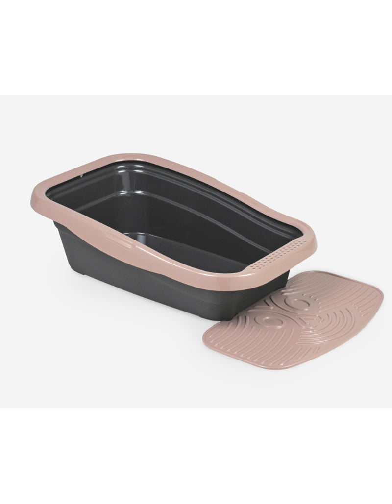 Nella Kit Cat Litter Tray with Mat - 80 x 36.5 x 18 cm/Rose