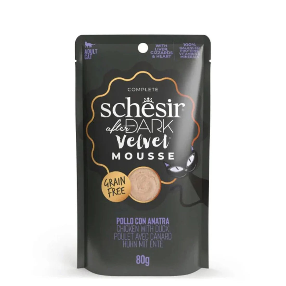 Schesir -Pouch After Dark Chicken & Duck In Mousse 80g