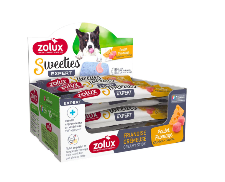 Sweeties Creamy Stick For Dog Chicken Cheese, 48pcs/Box - Zolux - Kuwait