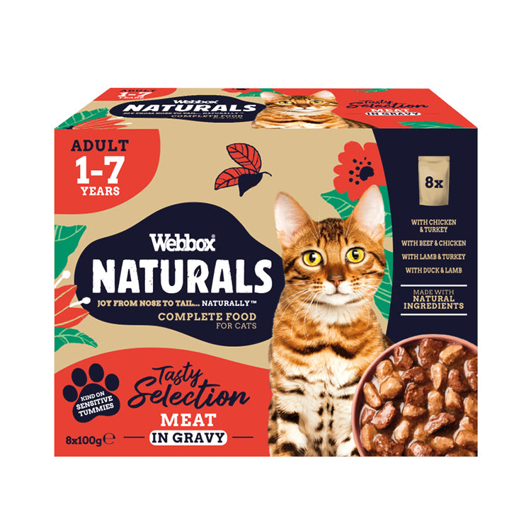 Webbox Natural - طعام للقطط - تشكيلة لحوم في مرق 12 × 100 غ