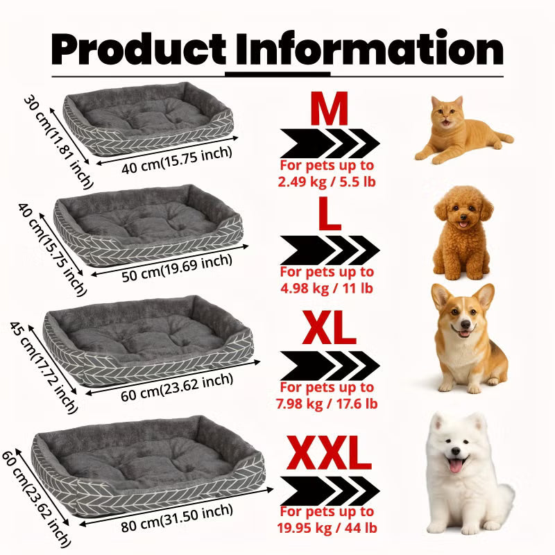 Super Soft Pet Bed Plush Blue Paw Print Cozy Indoor Cat Dog Cushion Small