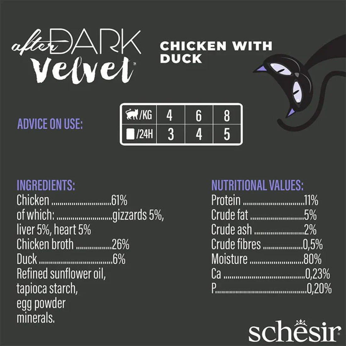 Schesir -Pouch After Dark Chicken & Duck In Mousse 80g