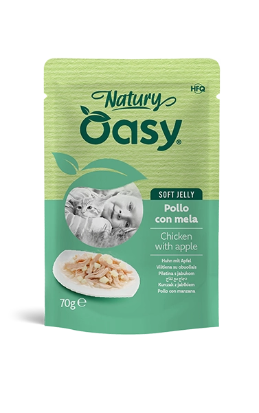 Oasy Natural Chicken with Apple in Soft Jelly Cat Wet Food 70 gm