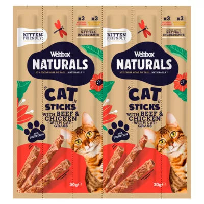 Webbox - Cat Treat - Natural Sticks Beef & Chicken 30g (6 pcs)