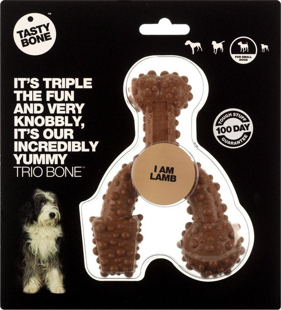 TastyBone Nylon Trio Bone Toy for Small Dogs, Lamb Flavor