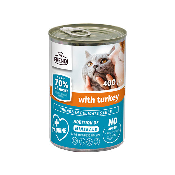 Frendi Can For Cat Chunks In Turkey Sauce, 400g