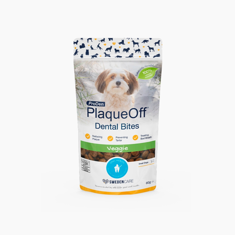 ProDen PlaqueOff Dental Bites for Small Dogs, Veggie Flavour 60 g