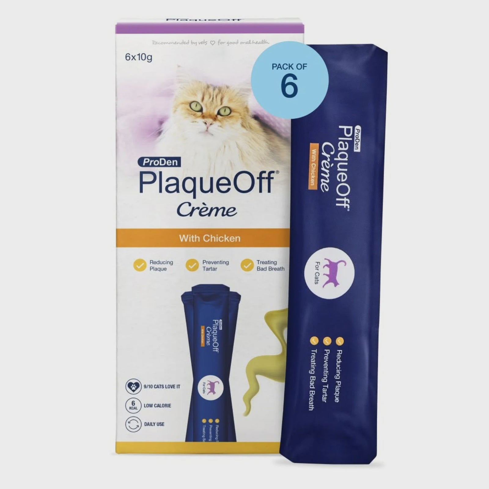 ProDen PlaqueOff Crème Cat Chicken 6 x 10 g