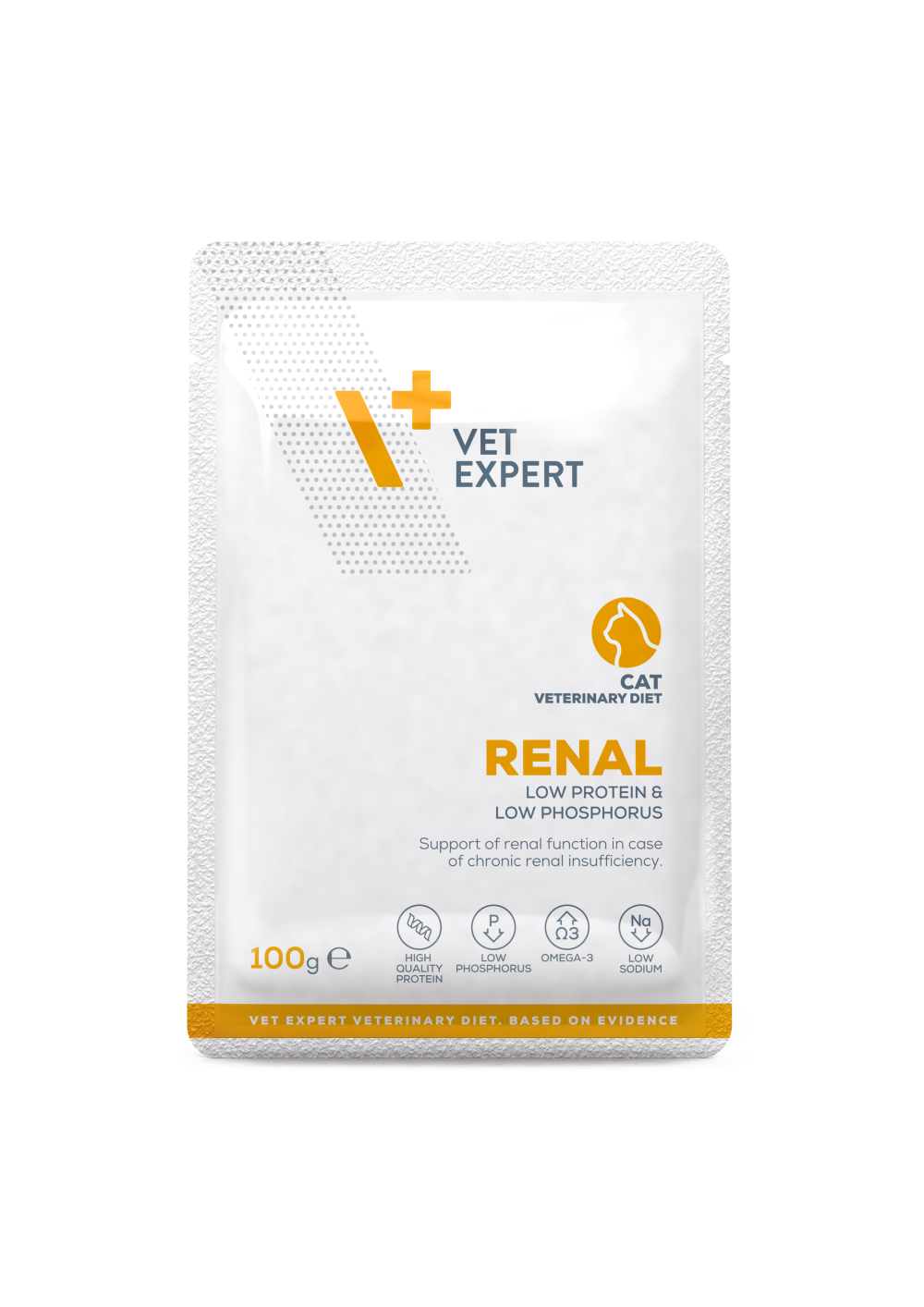Vet Expert Renal طعام رطب للقطط لدعم وظائف الكلى، كيس 100 غ