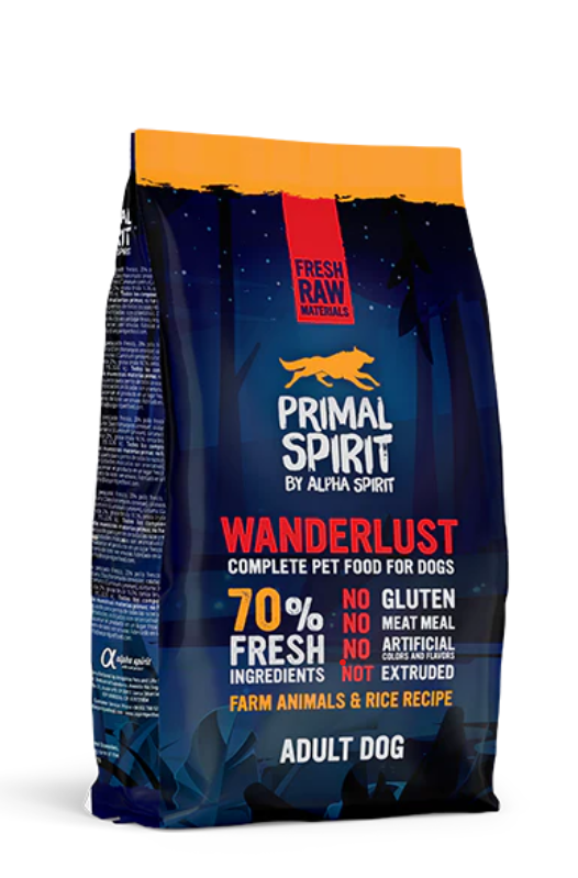 Primal 70% Wanderlust Dog Food 1 kg - Alpha Spirit - Kuwait