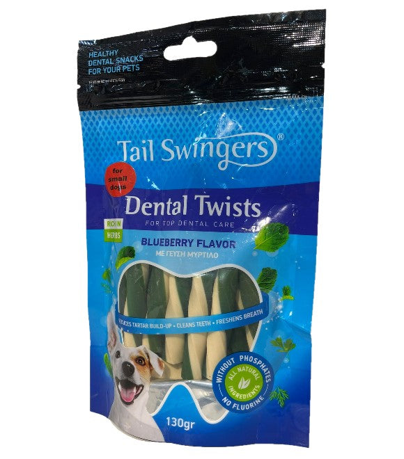 Tail Swingers - Dental Twistroll Blueberry 130g - Tail - Kuwait