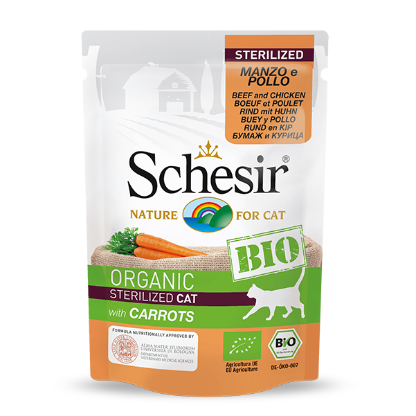 Schesir Organic Sterlized Beef and Chicken with Carrots Wet Cat Food, 85g - Schesir - Kuwait