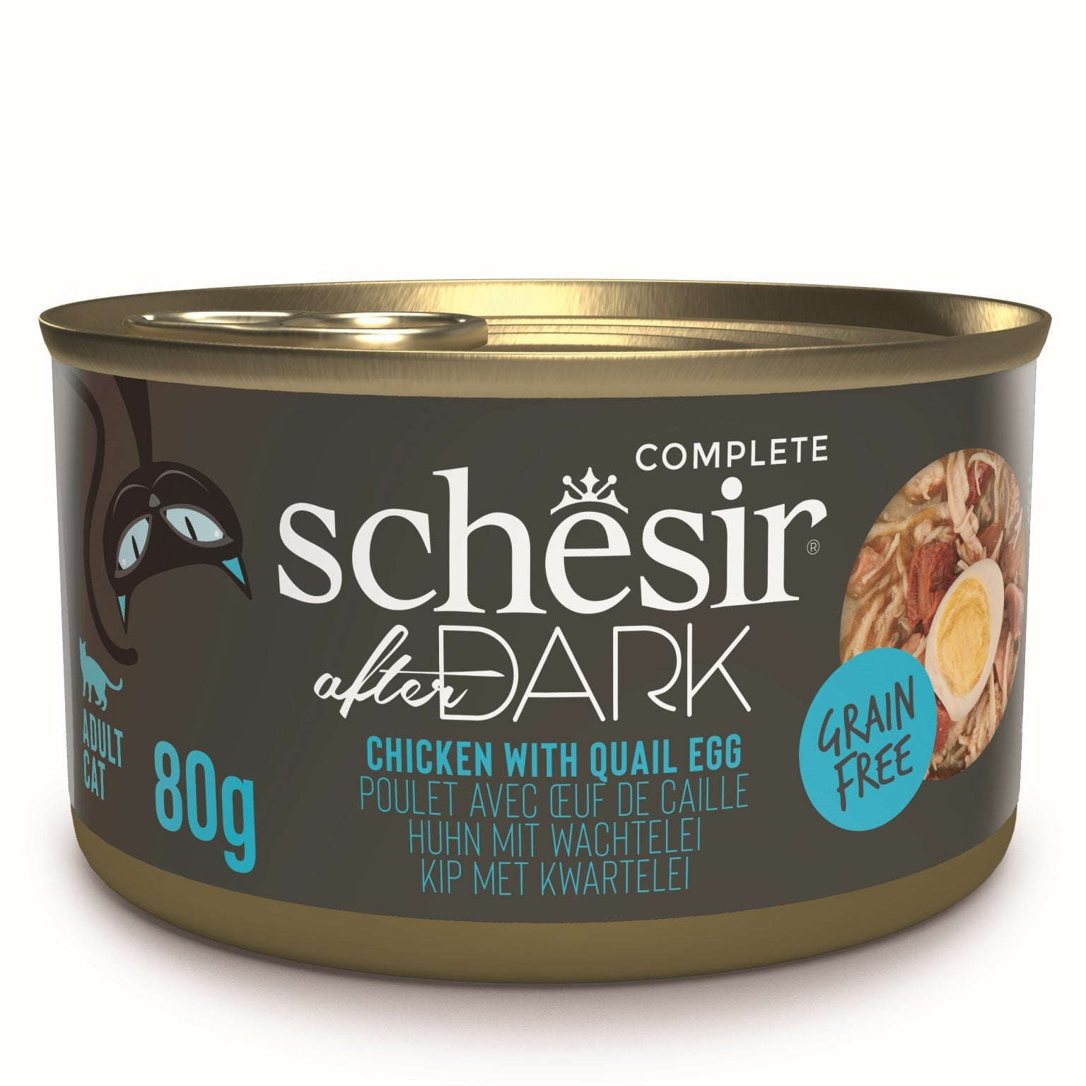 Schesir After Dark Chicken & Quail Egg in Broth Wet Cat Food, 80g - Schesir - Kuwait
