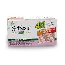 Schesir Multipack Chicken with Lamb Wet Dog Food, Pack of 4 x 85g - Schesir - Kuwait