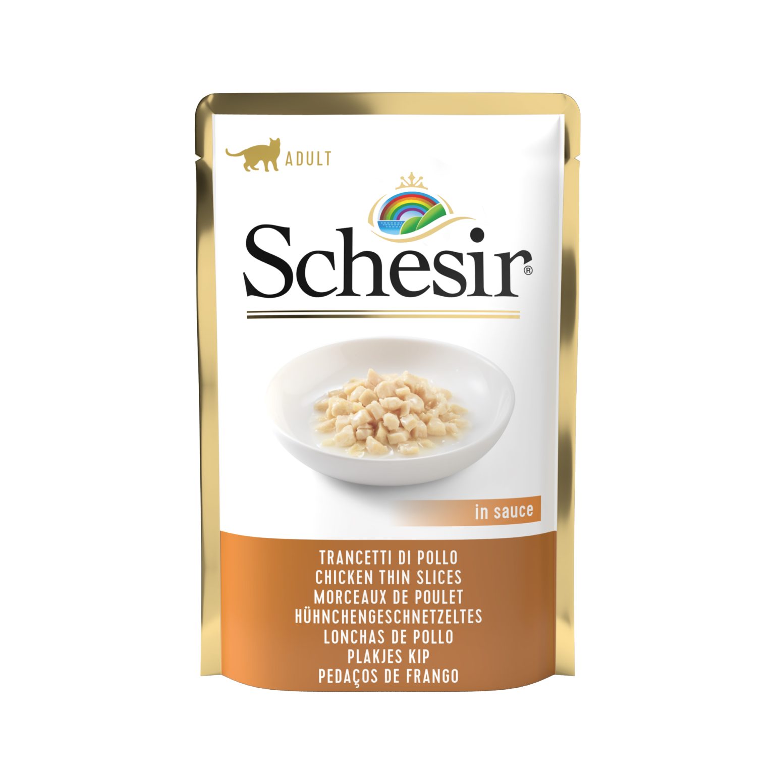 Schesir Chicken Thin Slices in Gravy Pouch Wet Cat Food, 85g - Schesir - Kuwait