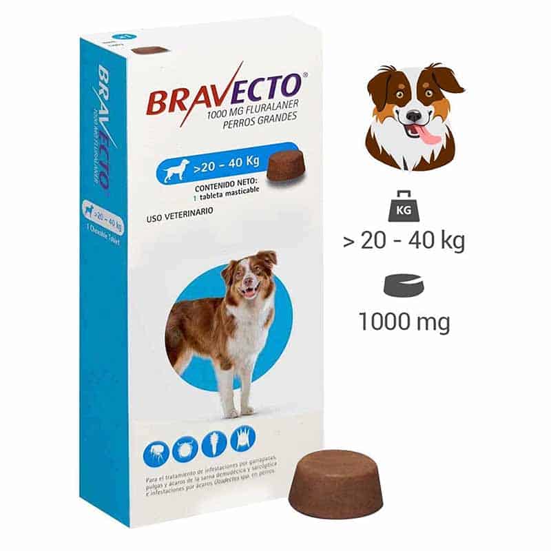 BRAVECTO TABLET FOR DOGS 20-40Kg -1000 Mg - BRAVECTO - Kuwait