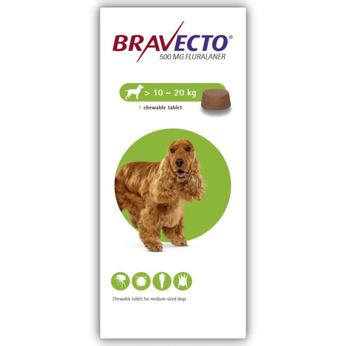 BRAVECTO TABLET FOR DOGS 10-20Kg -500Mg - BRAVECTO - Kuwait