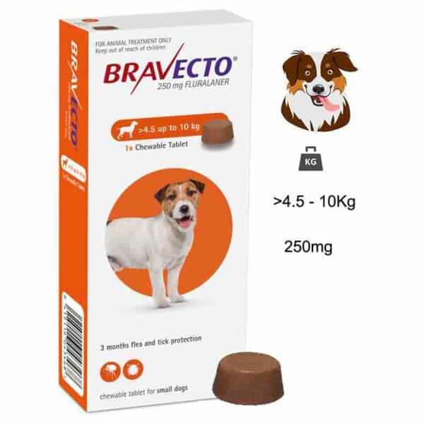BRAVECTO TABLET FOR DOGS 4.5-10 kg - 250Mg - BRAVECTO - Kuwait