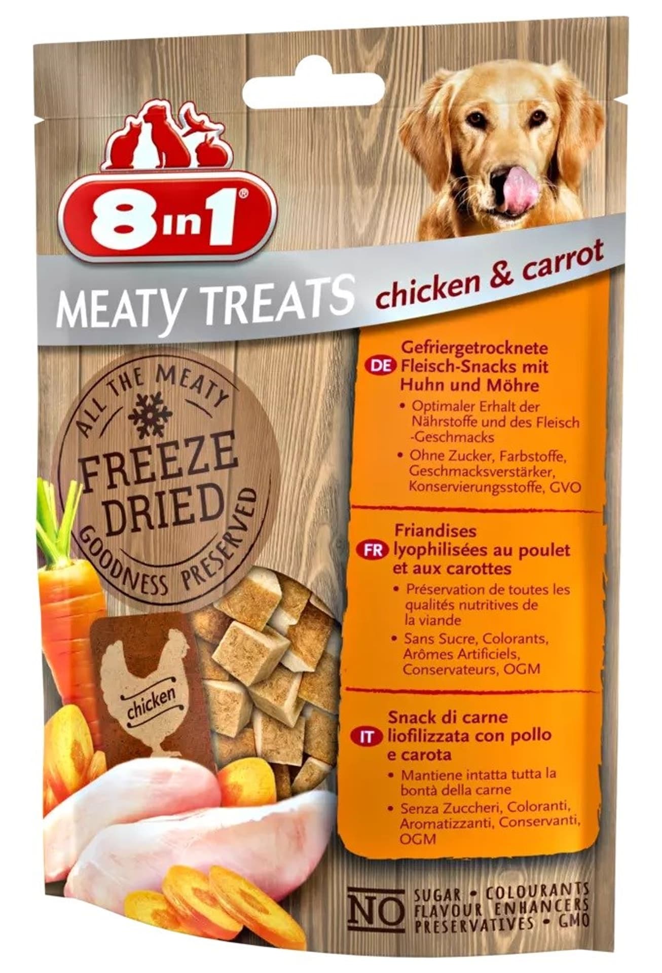 8in1 Meaty Treats Freeze Dried Chicken & Carrots 50 g