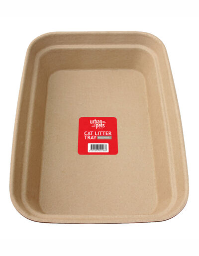 Urban Pets Biodegradable Cat Litter Tray - L Size, 46 x 35.5 x 10 cm