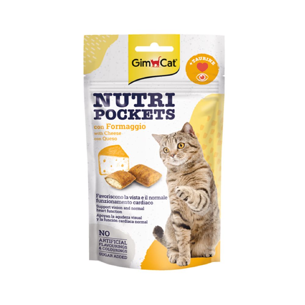 GimCat Nutri Pockets Cheese & Taurine Treats, 60g - GimCat - Kuwait