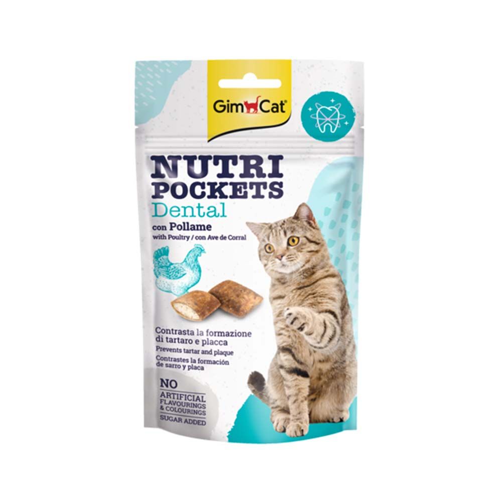 GimCat Nutri Pockets Dental With Poultry Cat Treats, 60g - GimCat - Kuwait