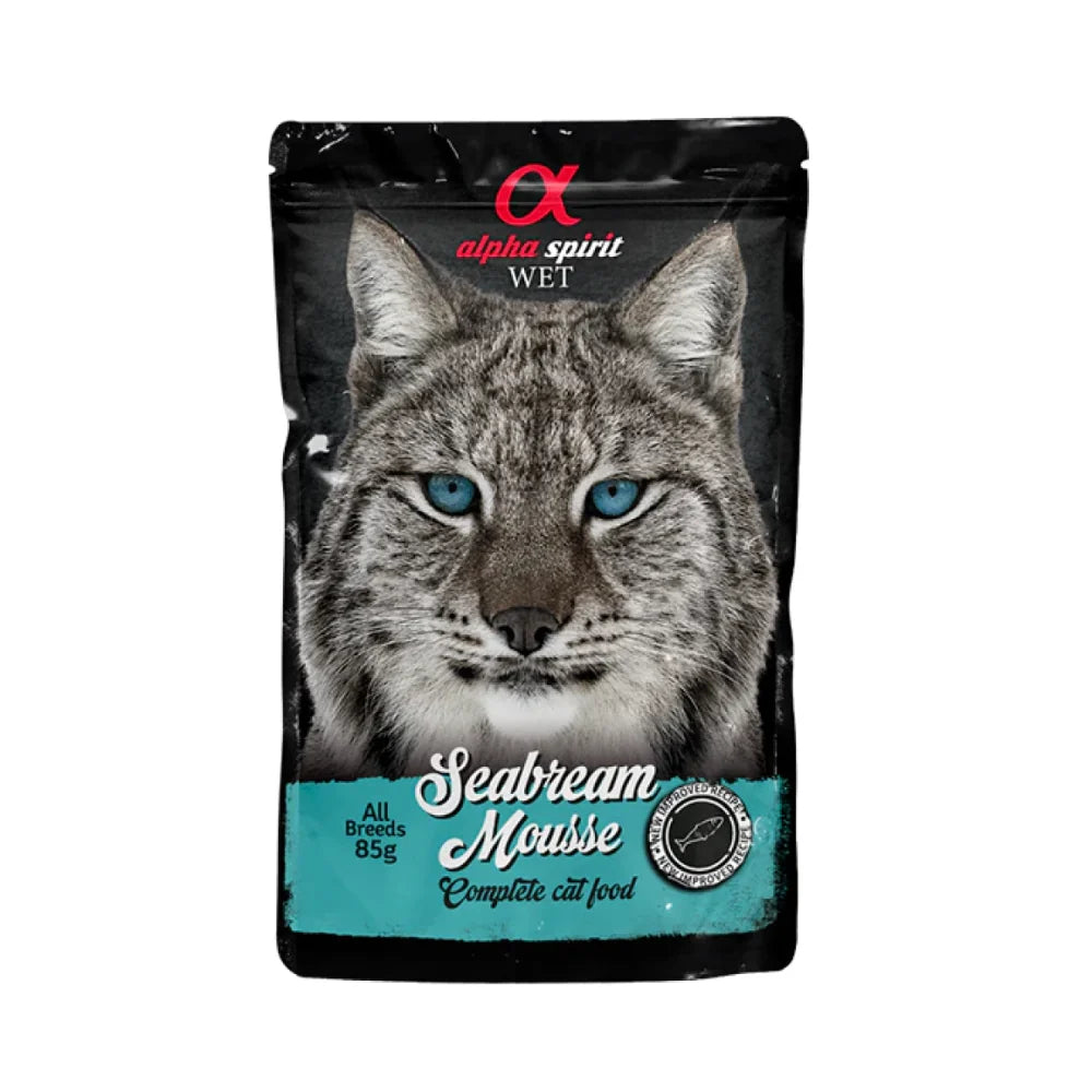 Alpha Spirit Seabream Mousse for Cats, 85 g