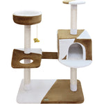 Fauna Camila Cat Pole, Brown-White, 74L x 40W x 105H cm