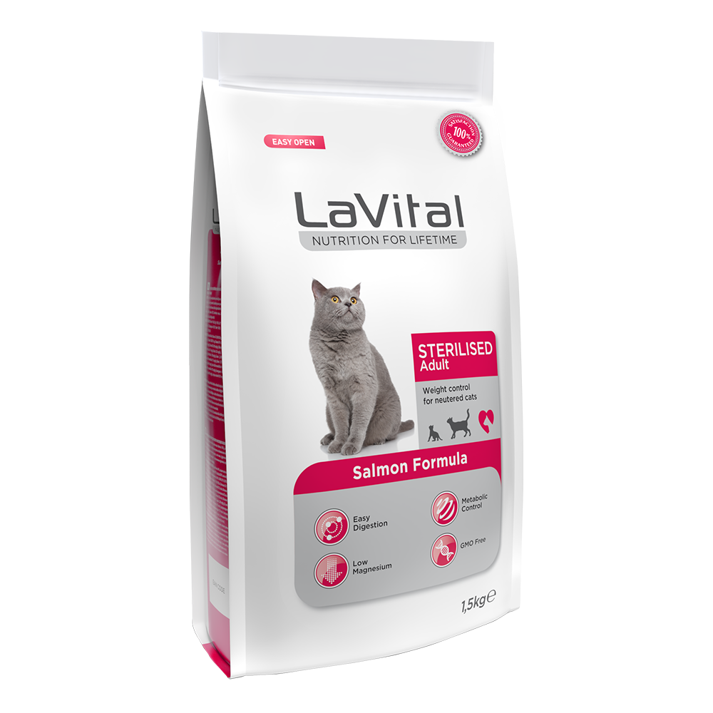 Lavital Sterilized Cat Adult Salmon Formula, 1.5Kg