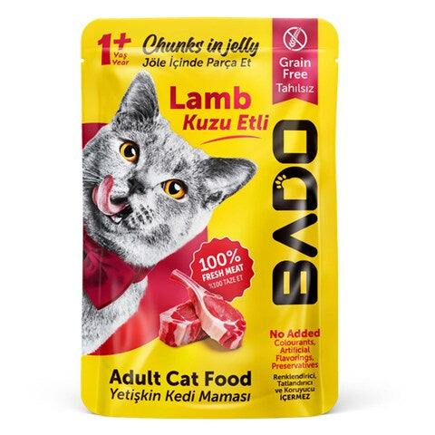 BADO WET ADULT CAT FOOD CHUNKS WITH LAMB 85 GR
