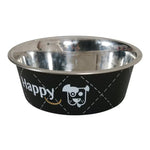 Happy Stainless Steel Dog Bowls Black, 1.5 L
