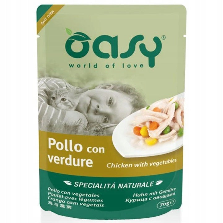 OASY NATURAL WET CAT FOOD CHICKEN WITH VEGETABLES 70g