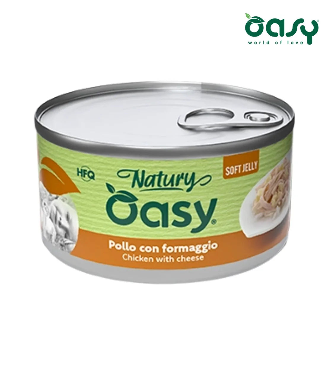 Oasy Natury Chicken with Cheese Soft in Jelly Cat Wet Food 85 gm
