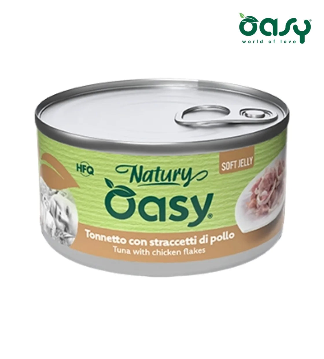 Oasy Natury Tuna with Chicken Flakes Soft in Jelly Cat Wet Food 85 gm