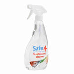 Safe4 Disinfectant Pre-diluted spray , Clear Unscented, 500 ml