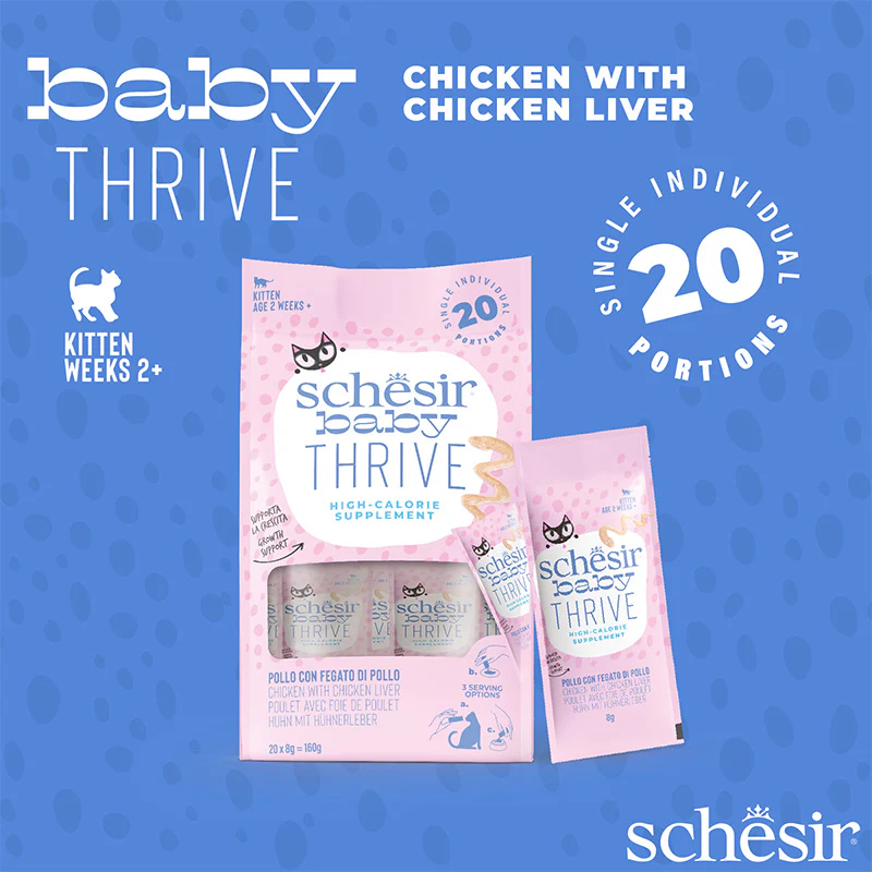 Schesir Thrive CHICKEN WITH CHICKEN LIVER IN CREAM 8g  20 POUCH