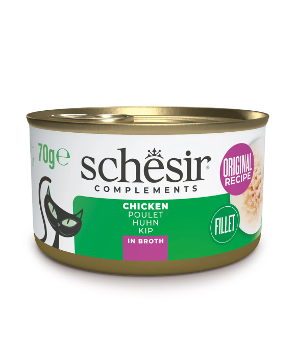 Schesir Cat Can Chicken Fillets in Broth 70g